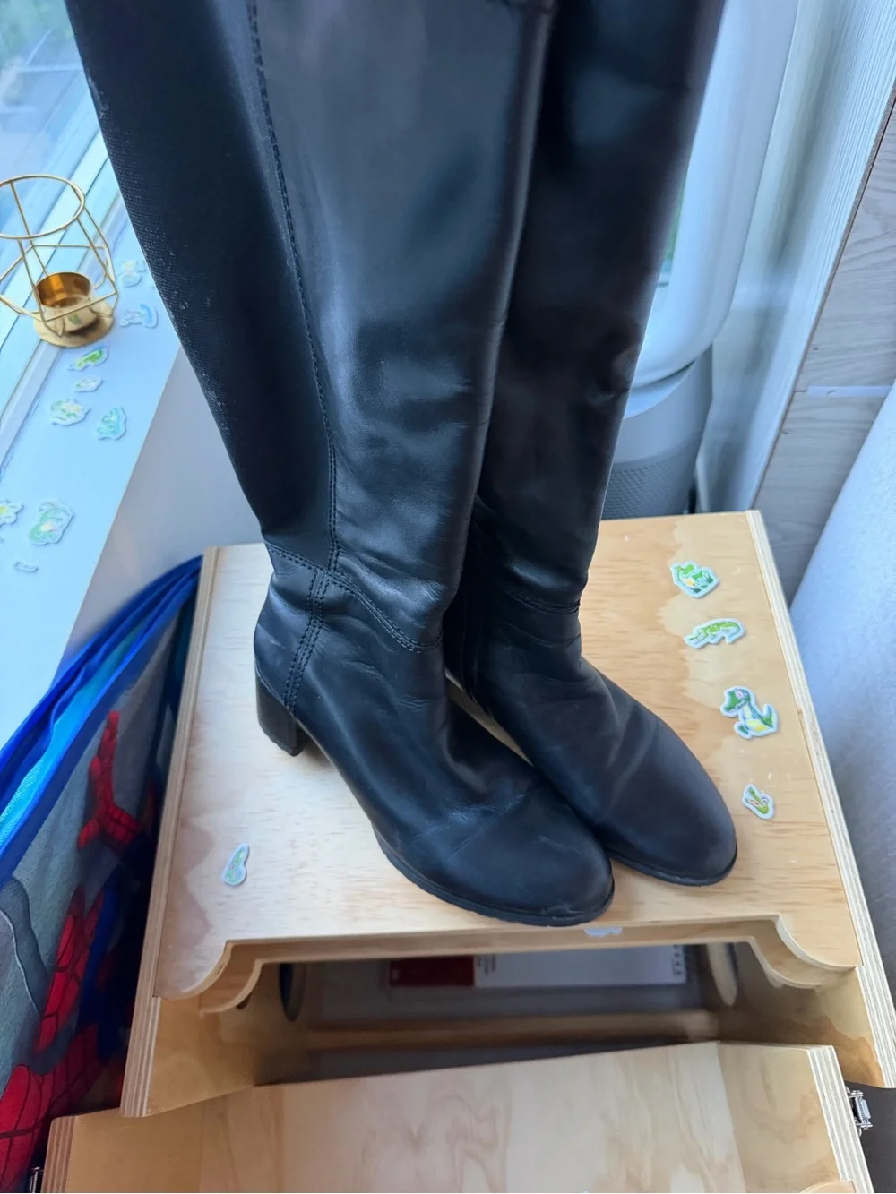 Naturalizer Black Over-the-Knee Leather Boots